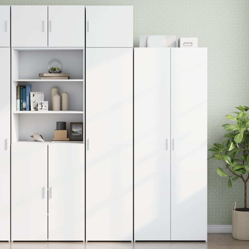 Slim Storage Cabinet White 45x42.5x225 cm Engineered Wood