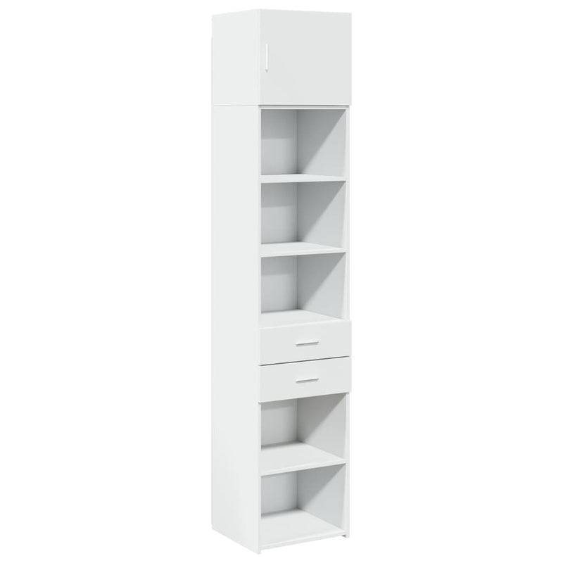 Slim Storage Cabinet White 45x42.5x225 cm Engineered Wood