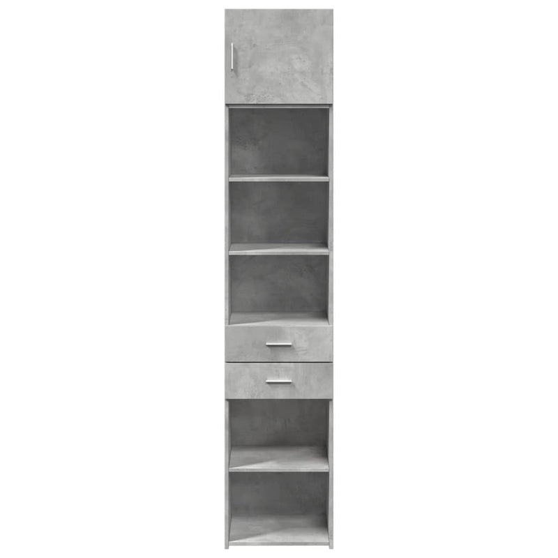 Slim Storage Cabinet Concrete Grey 45x42.5x225 cm Engineered Wood