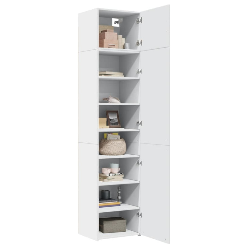 Slim Storage Cabinet White 50x42.5x225 cm Engineered Wood