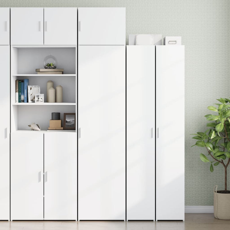 Slim Storage Cabinet White 50x42.5x225 cm Engineered Wood