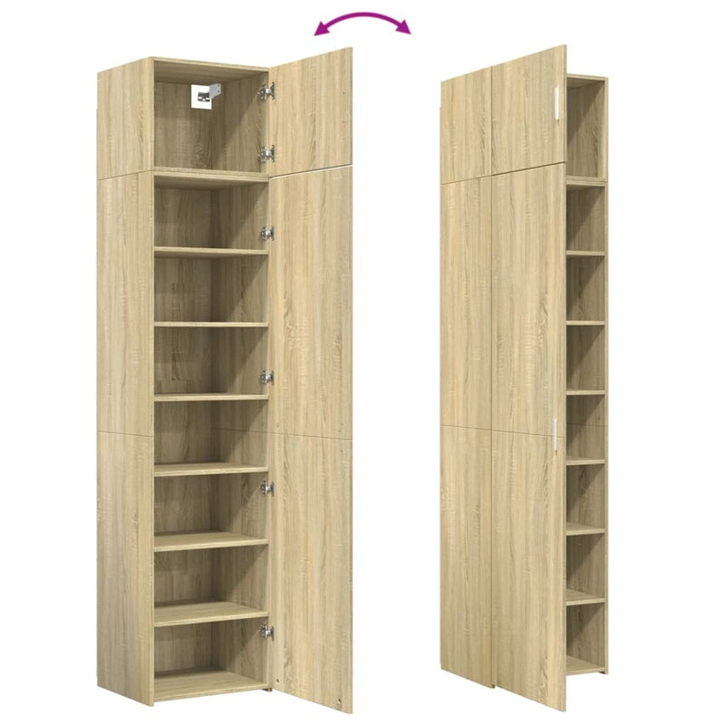 Slim Storage Cabinet Sonoma Oak 50x42.5x225 cm Engineered Wood