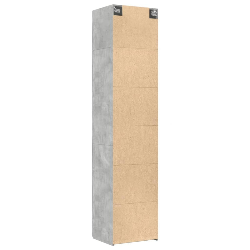 Slim Storage Cabinet Concrete Grey 50x42.5x225 cm Engineered Wood