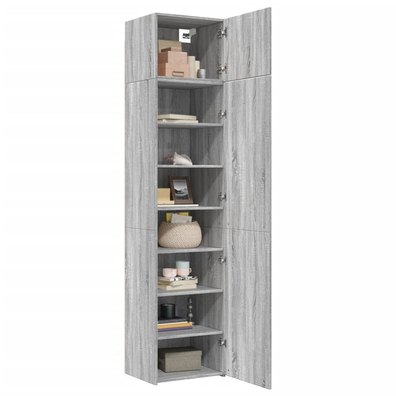 Slim Storage Cabinet Grey Sonoma 50x42.5x225 cm Engineered Wood