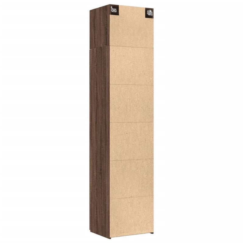 Slim Storage Cabinet Brown Oak 50x42.5x225 cm Engineered Wood