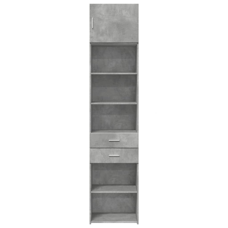 Slim Storage Cabinet Concrete Grey 50x42.5x225 cm Engineered Wood