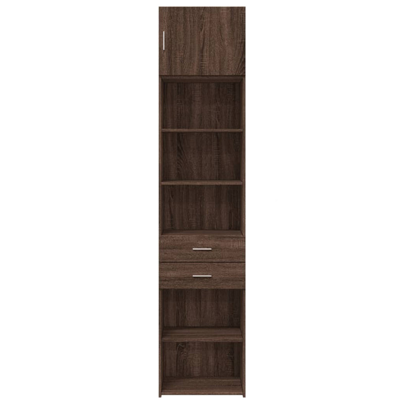 Slim Storage Cabinet Brown Oak 50x42.5x225 cm Engineered Wood