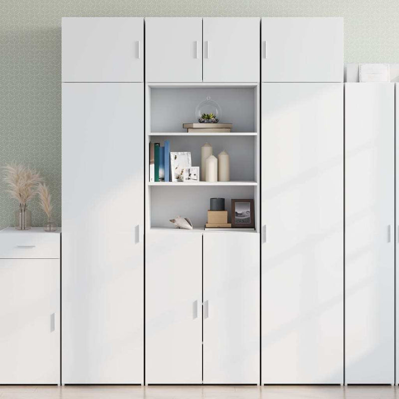 Storage Cabinet White 70x42.5x225 cm Engineered Wood