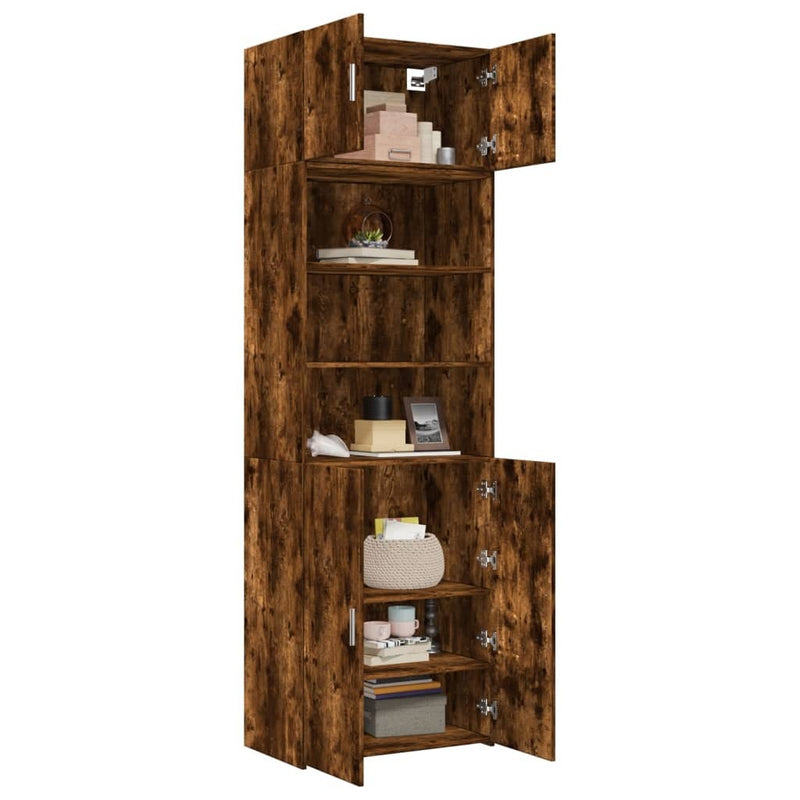 Storage Cabinet Smoked Oak 70x42.5x225 cm Engineered Wood