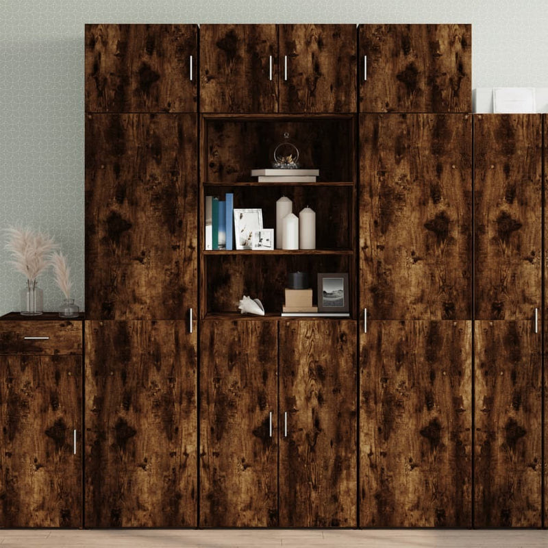 Storage Cabinet Smoked Oak 70x42.5x225 cm Engineered Wood