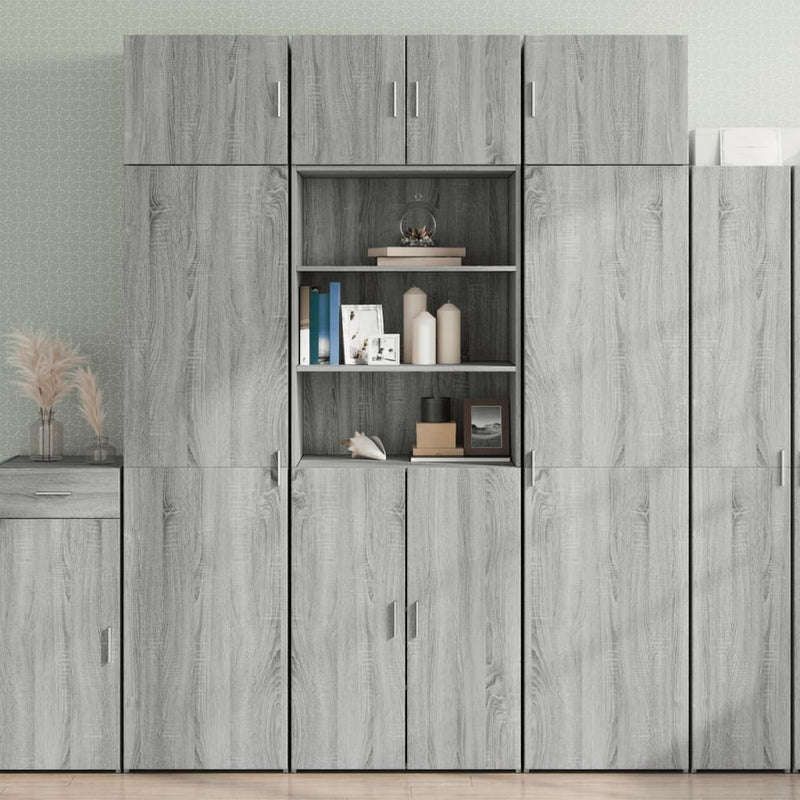 Storage Cabinet Grey Sonoma 70x42.5x225 cm Engineered Wood