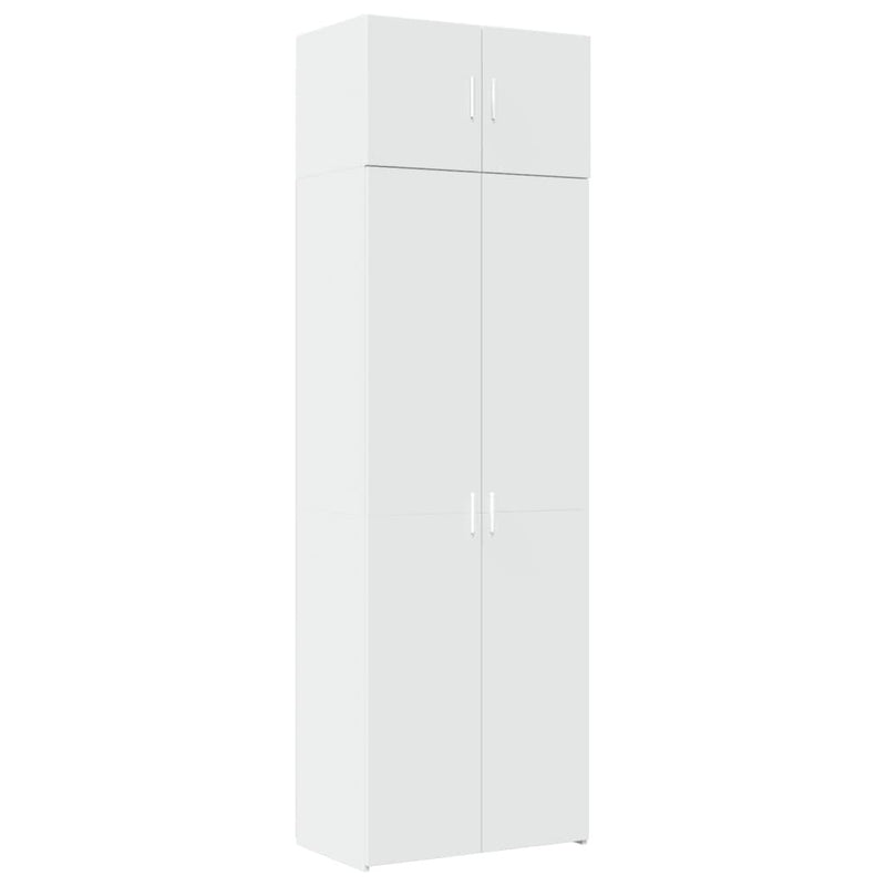 Storage Cabinet White 70x42.5x225 cm Engineered Wood