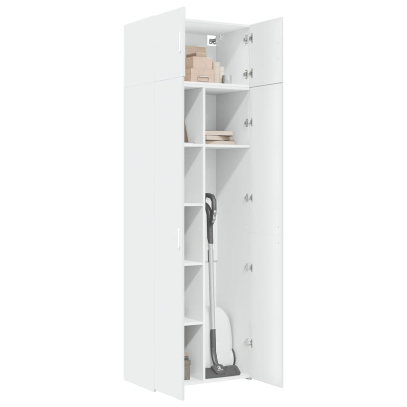 Storage Cabinet White 70x42.5x225 cm Engineered Wood