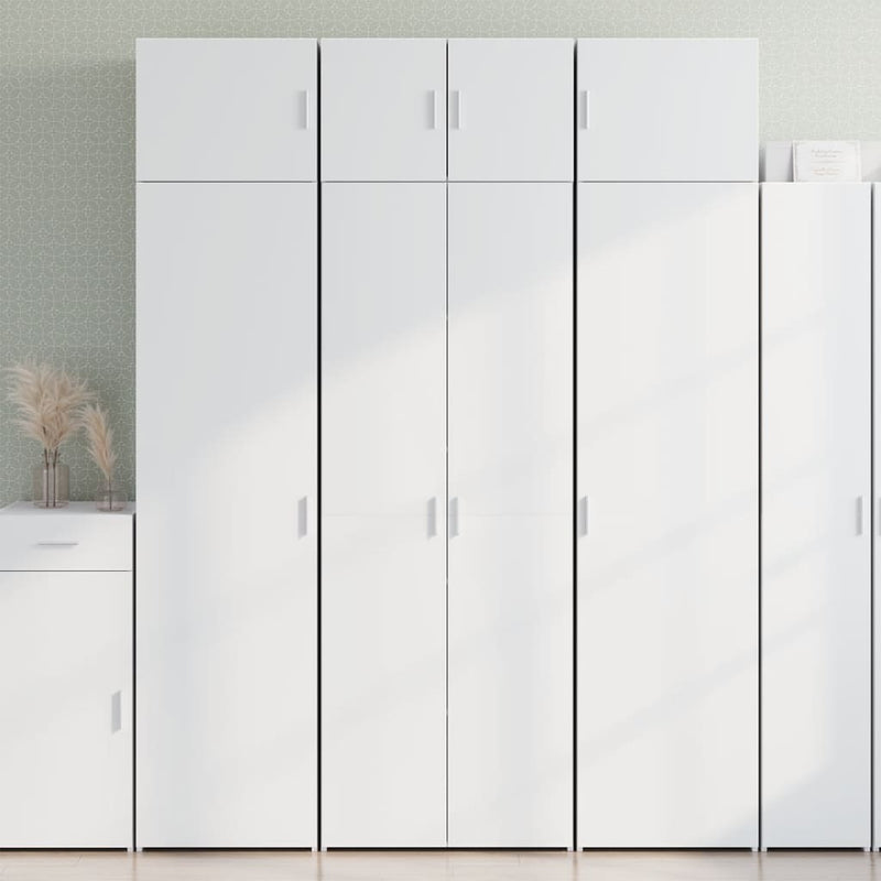 Storage Cabinet White 70x42.5x225 cm Engineered Wood