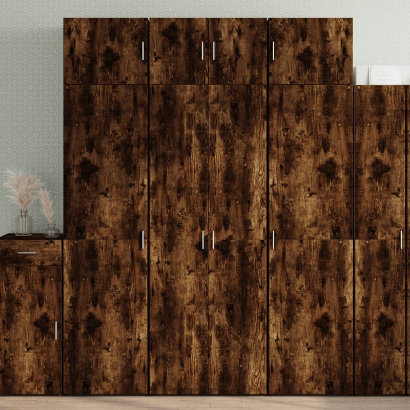 Storage Cabinet Smoked Oak 70x42.5x225 cm Engineered Wood