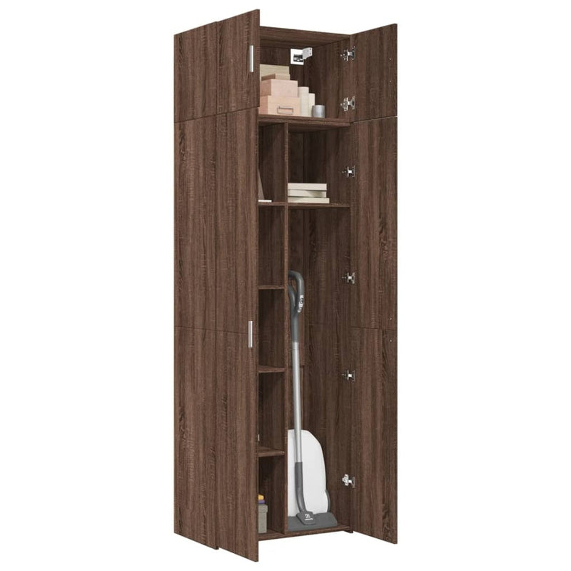 Storage Cabinet Brown Oak 70x42.5x225 cm Engineered Wood