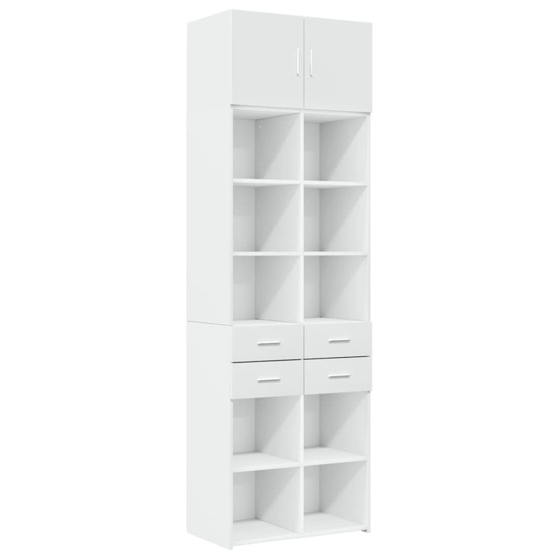 Storage Cabinet White 70x42.5x225 cm Engineered Wood