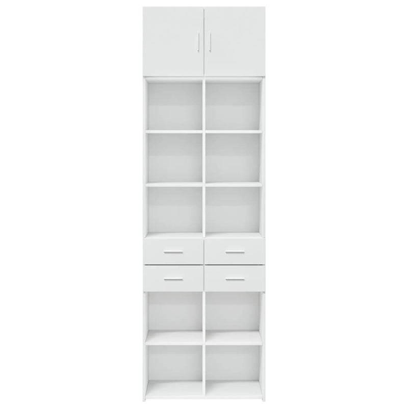 Storage Cabinet White 70x42.5x225 cm Engineered Wood