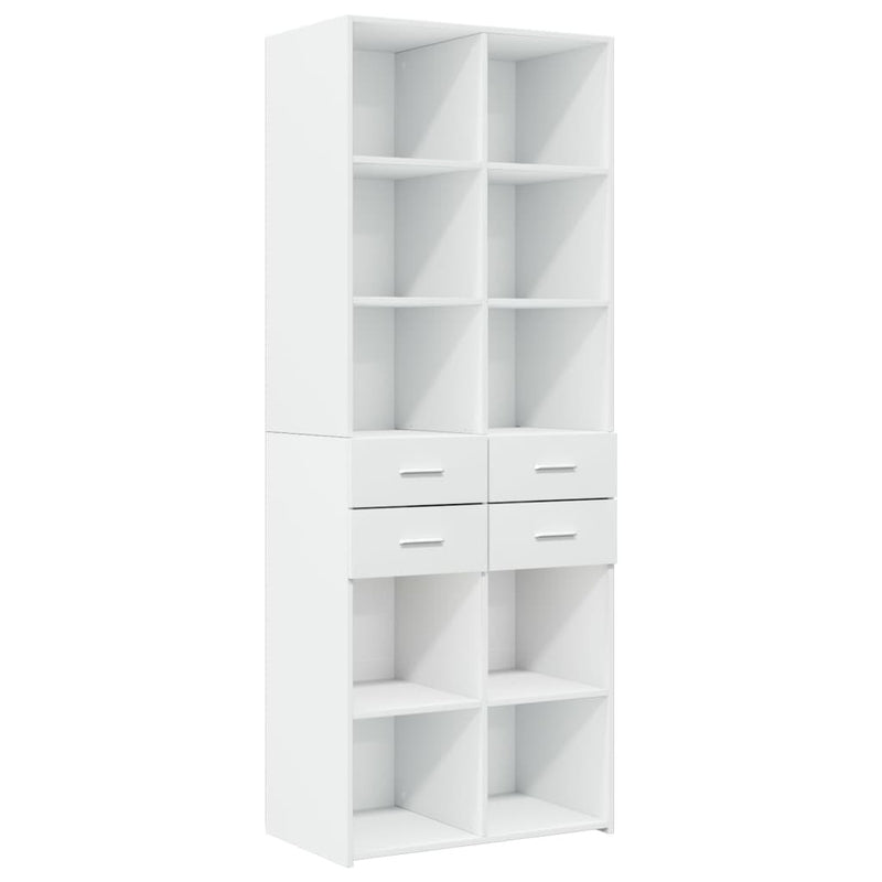 Storage Cabinet White 70x42.5x225 cm Engineered Wood