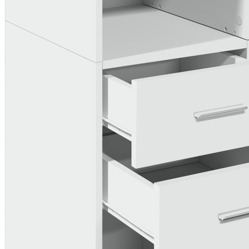 Storage Cabinet White 70x42.5x225 cm Engineered Wood