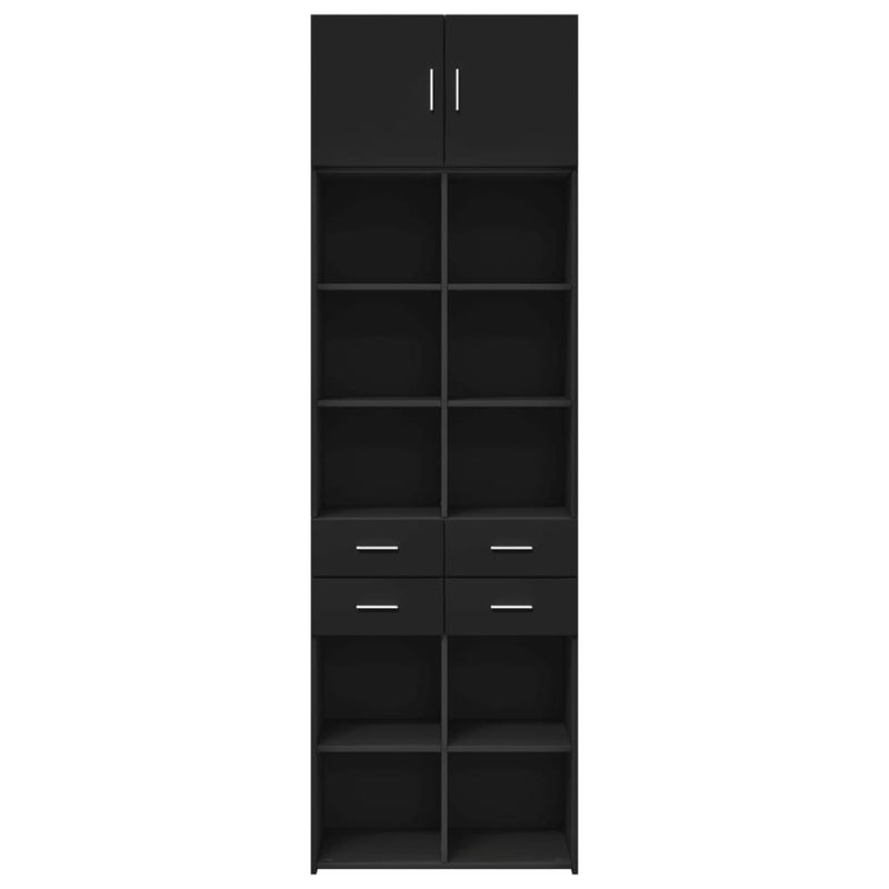 Storage Cabinet Black 70x42.5x225 cm Engineered Wood