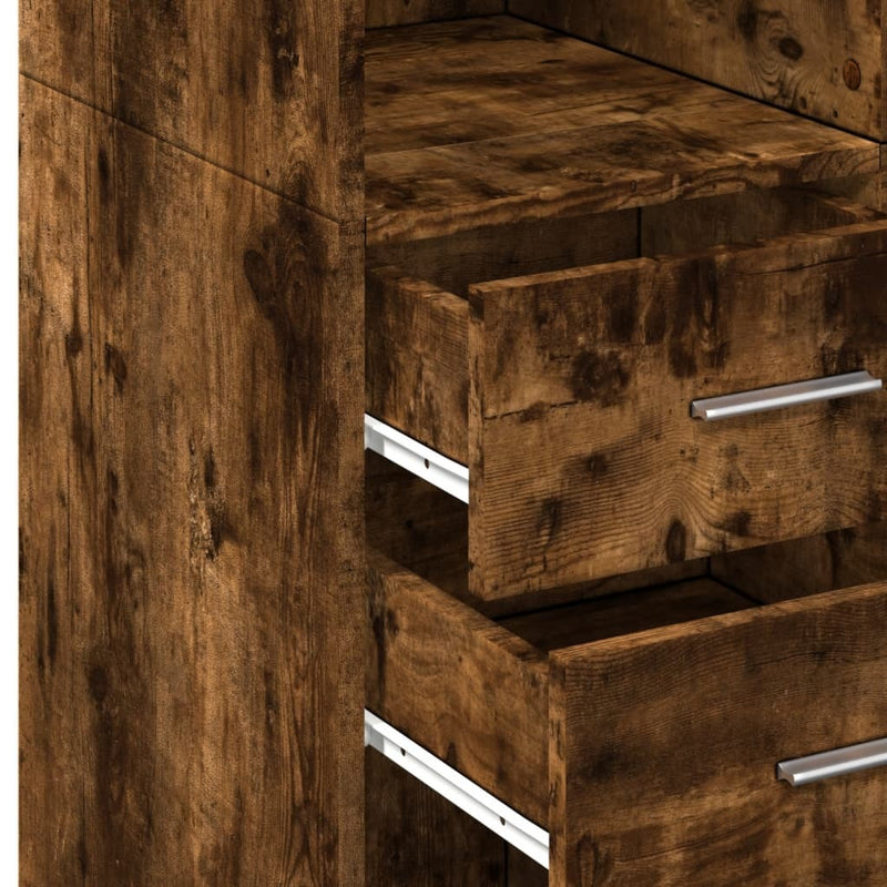 Storage Cabinet Smoked Oak 70x42.5x225 cm Engineered Wood