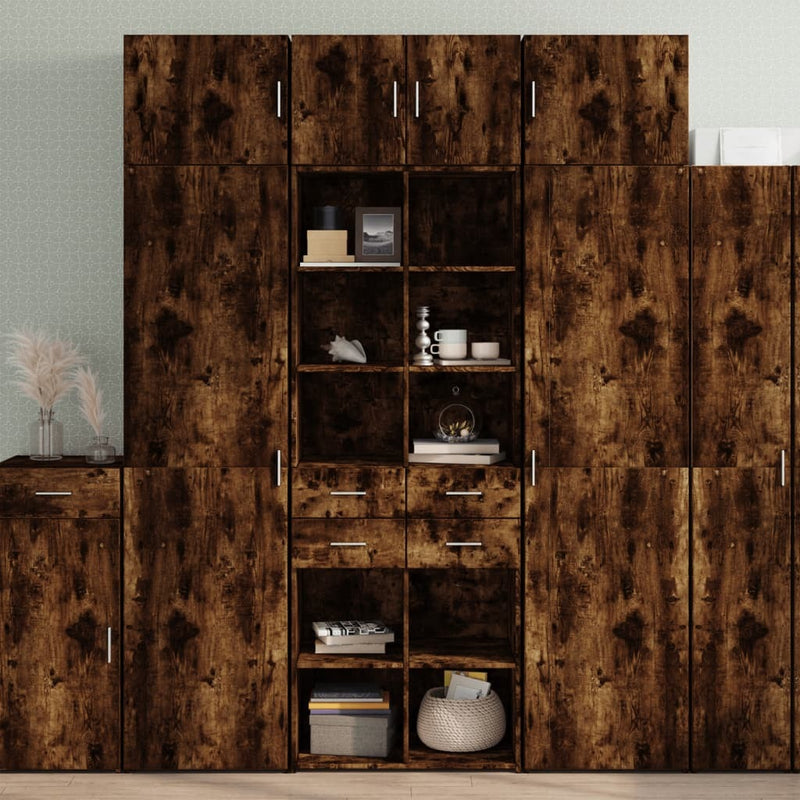 Storage Cabinet Smoked Oak 70x42.5x225 cm Engineered Wood