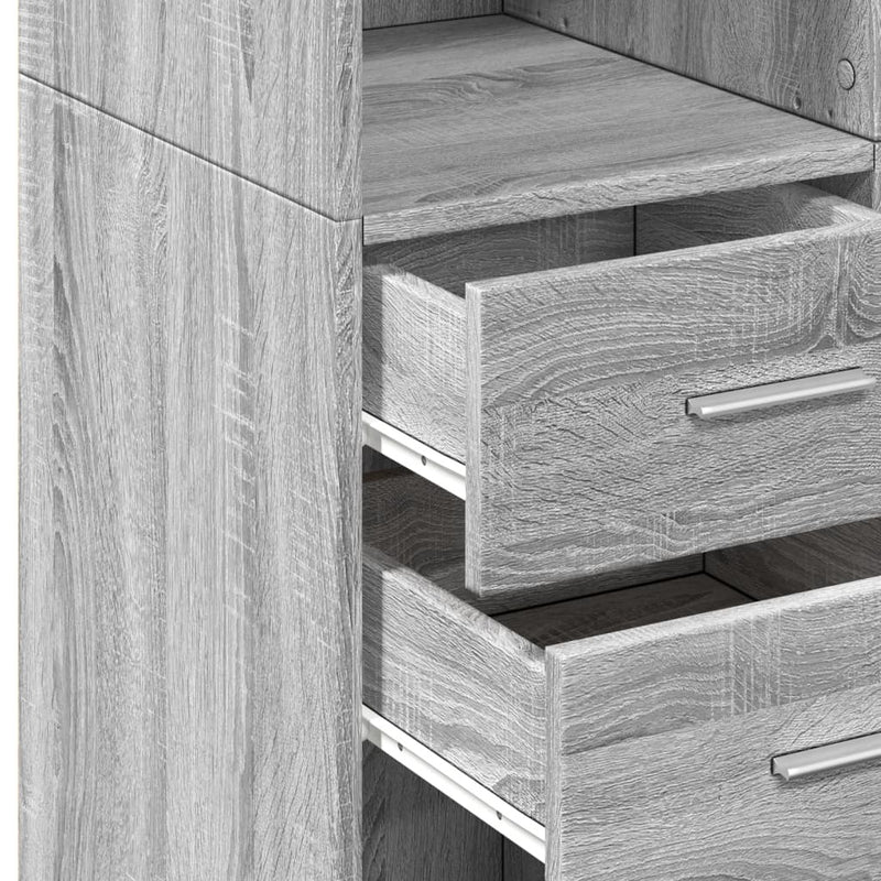 Storage Cabinet Grey Sonoma 70x42.5x225 cm Engineered Wood