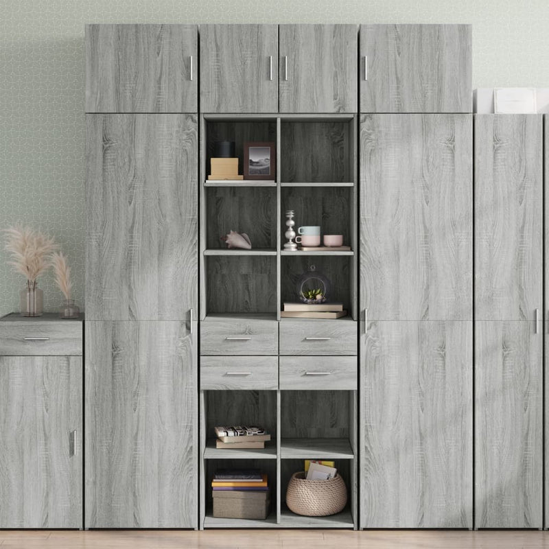 Storage Cabinet Grey Sonoma 70x42.5x225 cm Engineered Wood