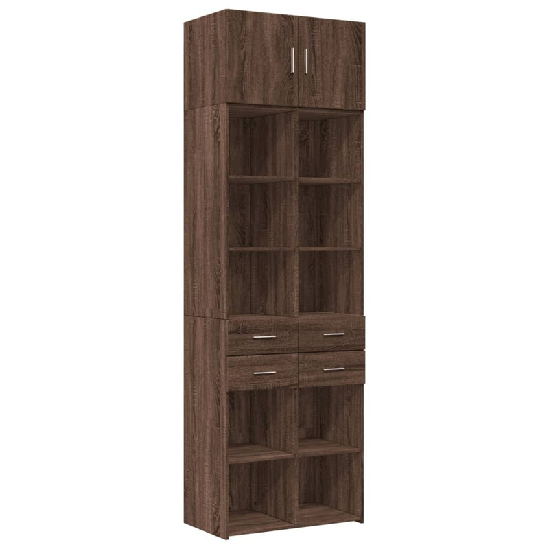 Storage Cabinet Brown Oak 70x42.5x225 cm Engineered Wood