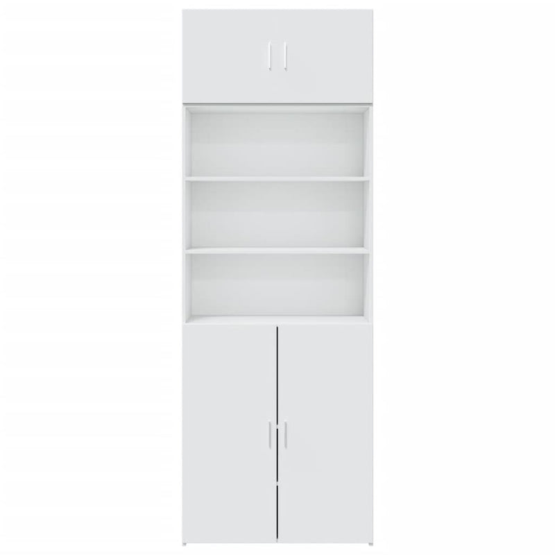 Storage Cabinet White 80x42.5x225 cm Engineered Wood