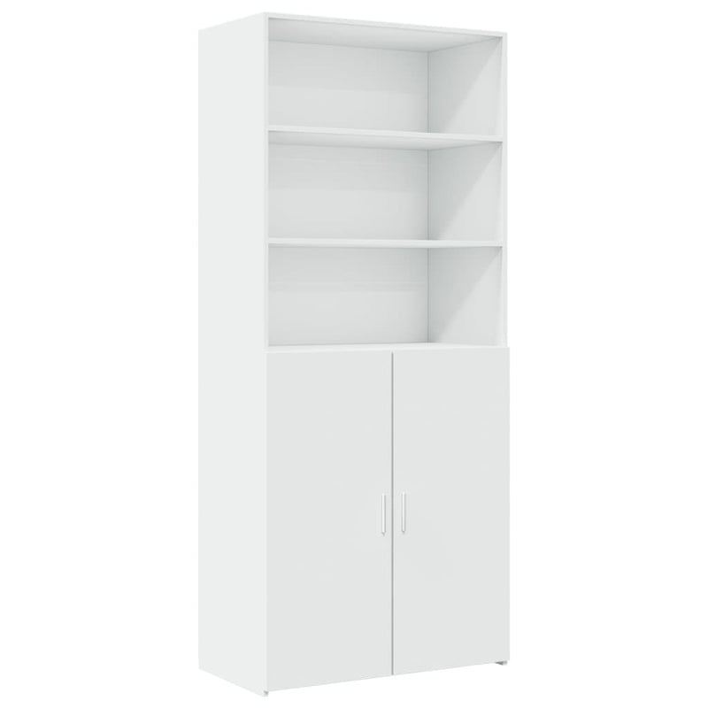 Storage Cabinet White 80x42.5x225 cm Engineered Wood