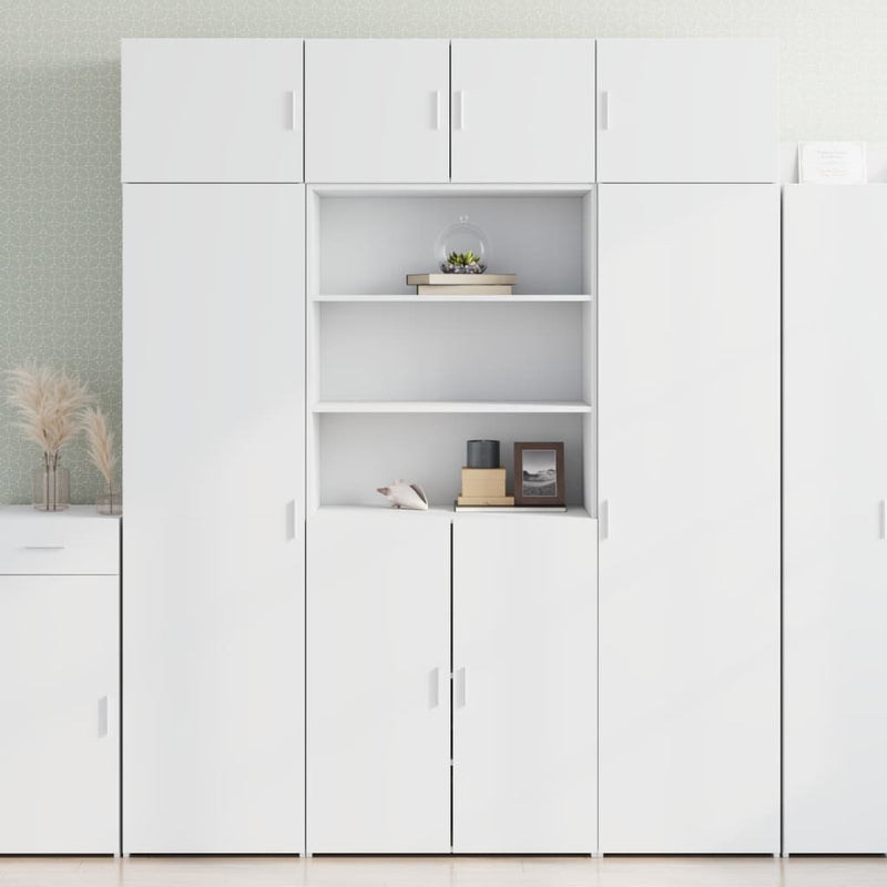 Storage Cabinet White 80x42.5x225 cm Engineered Wood