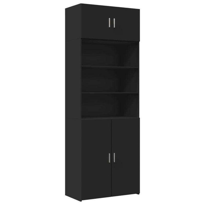 Storage Cabinet Black 80x42.5x225 cm Engineered Wood