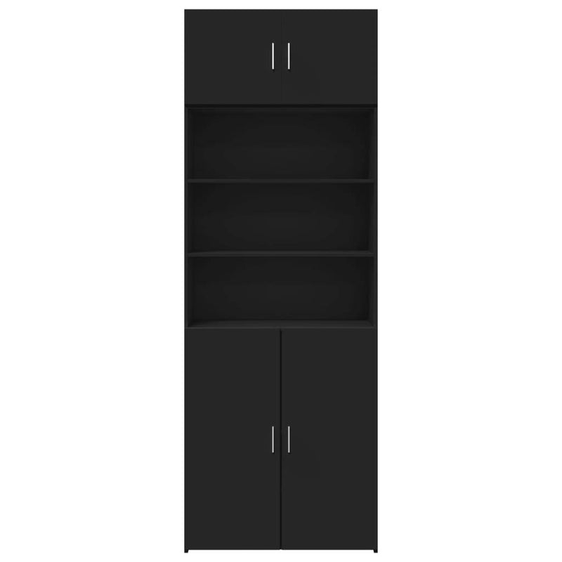 Storage Cabinet Black 80x42.5x225 cm Engineered Wood