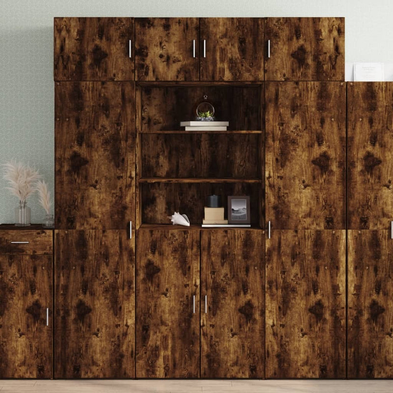 Storage Cabinet Smoked Oak 80x42.5x225 cm Engineered Wood