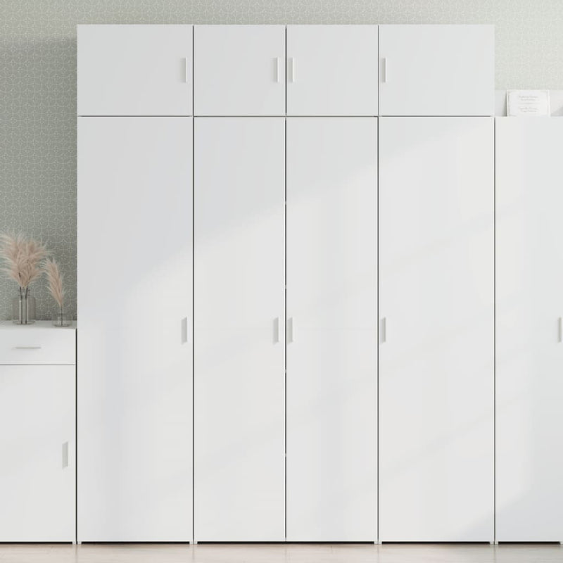 Storage Cabinet White 80x42.5x225 cm Engineered Wood