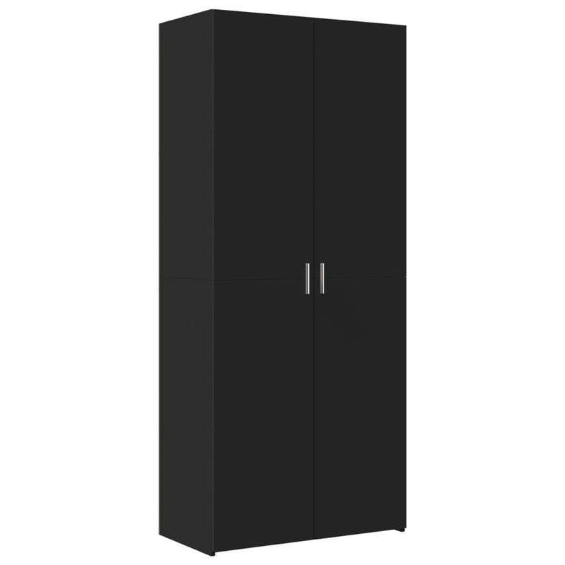 Storage Cabinet Black 80x42.5x225 cm Engineered Wood