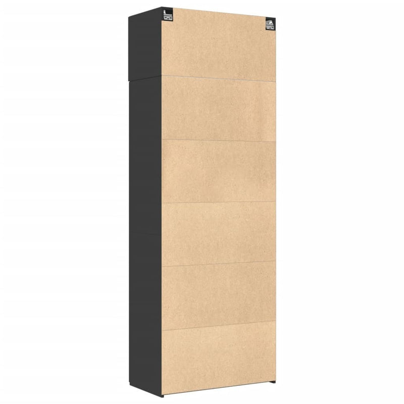 Storage Cabinet Black 80x42.5x225 cm Engineered Wood