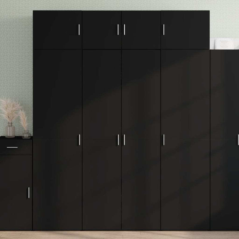 Storage Cabinet Black 80x42.5x225 cm Engineered Wood