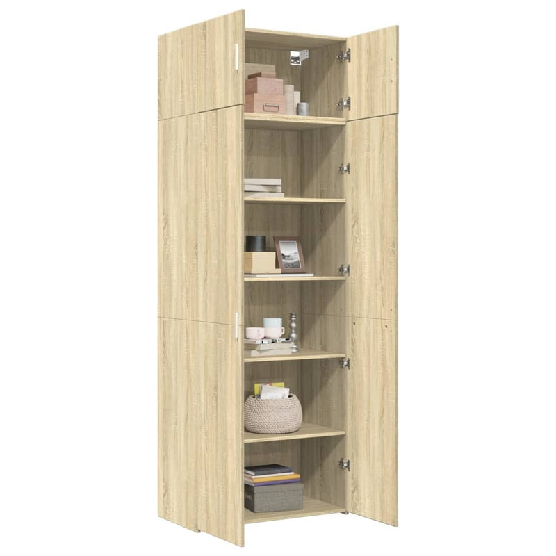 Storage Cabinet Sonoma Oak 80x42.5x225 cm Engineered Wood