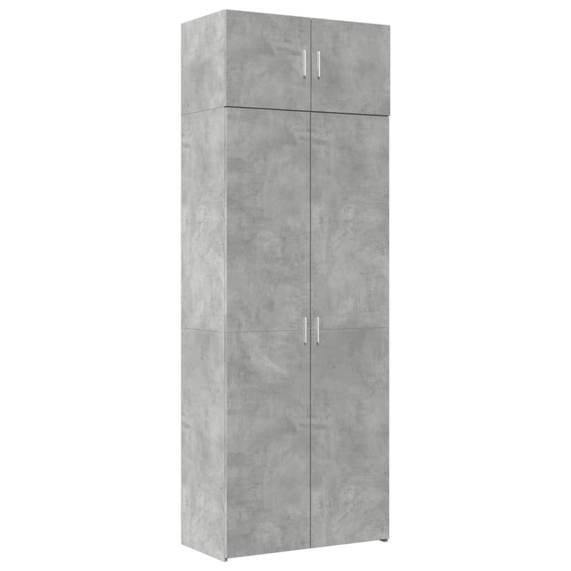 Storage Cabinet Concrete Grey 80x42.5x225 cm Engineered Wood