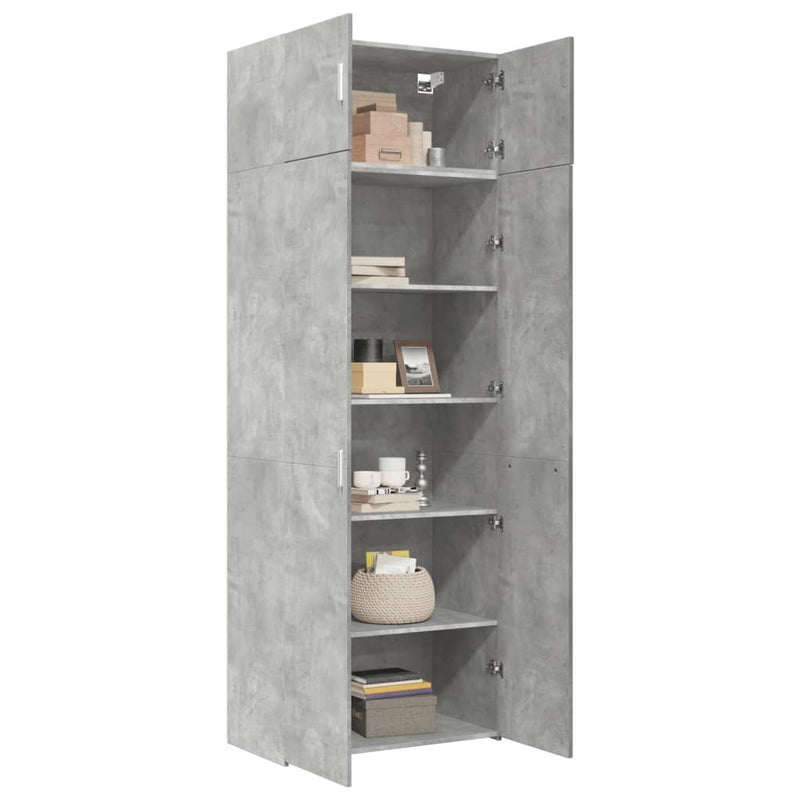 Storage Cabinet Concrete Grey 80x42.5x225 cm Engineered Wood