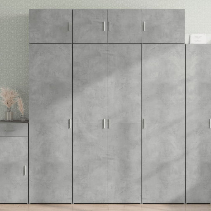 Storage Cabinet Concrete Grey 80x42.5x225 cm Engineered Wood