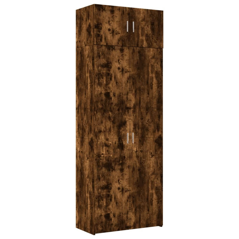 Storage Cabinet Smoked Oak 80x42.5x225 cm Engineered Wood