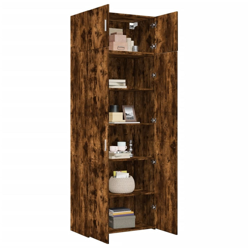 Storage Cabinet Smoked Oak 80x42.5x225 cm Engineered Wood