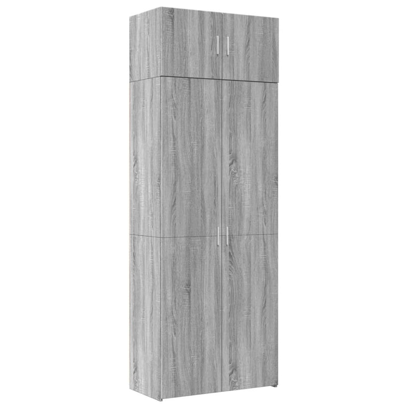 Storage Cabinet Grey Sonoma 80x42.5x225 cm Engineered Wood