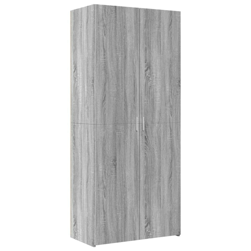 Storage Cabinet Grey Sonoma 80x42.5x225 cm Engineered Wood