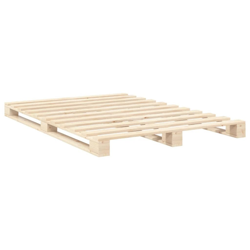 Bed Frame without Mattress with Headboard 140x200 cm Solid Wood