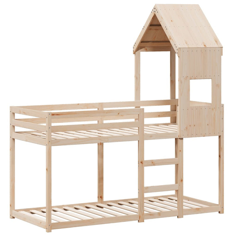 Bunk Bed without Mattress 75x190 cm Small Single Solid Wood Pine